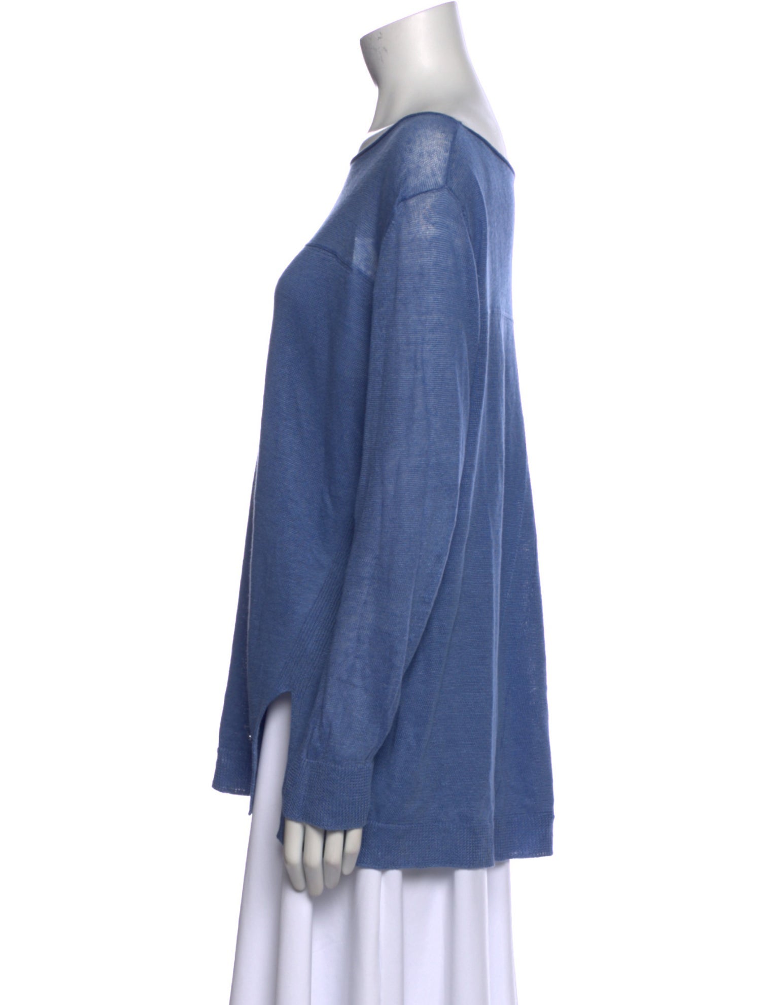 Loro Piana Linen Bateau Neckline Blouse