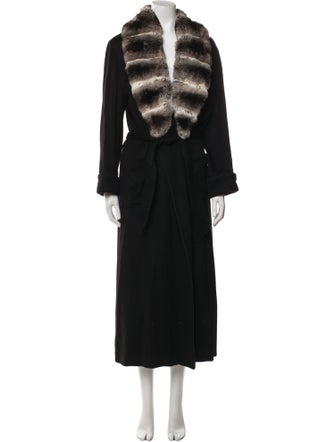 Loro Piana Chinchilla Fur Trimmed Cashmere Fur Coat