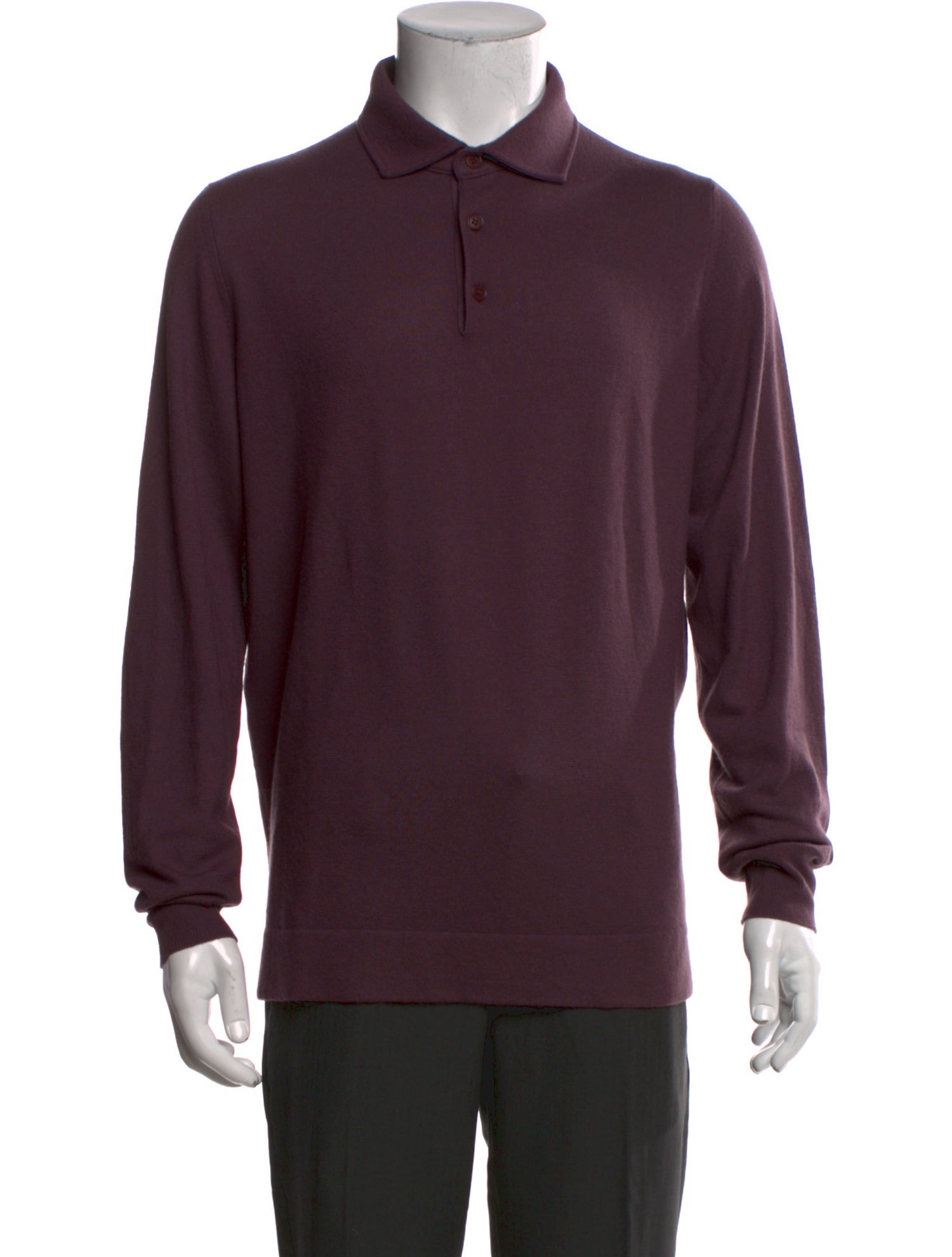 Loro Piana Mock Neck Long Sleeve Polo Sweater