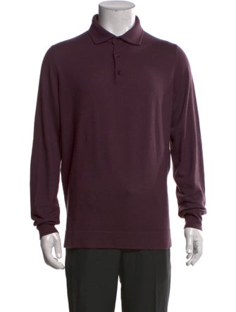 Loro Piana Mock Neck Long Sleeve Polo Sweater