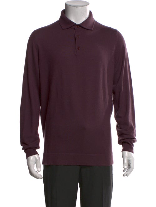 Loro Piana Mock Neck Long Sleeve Polo Sweater