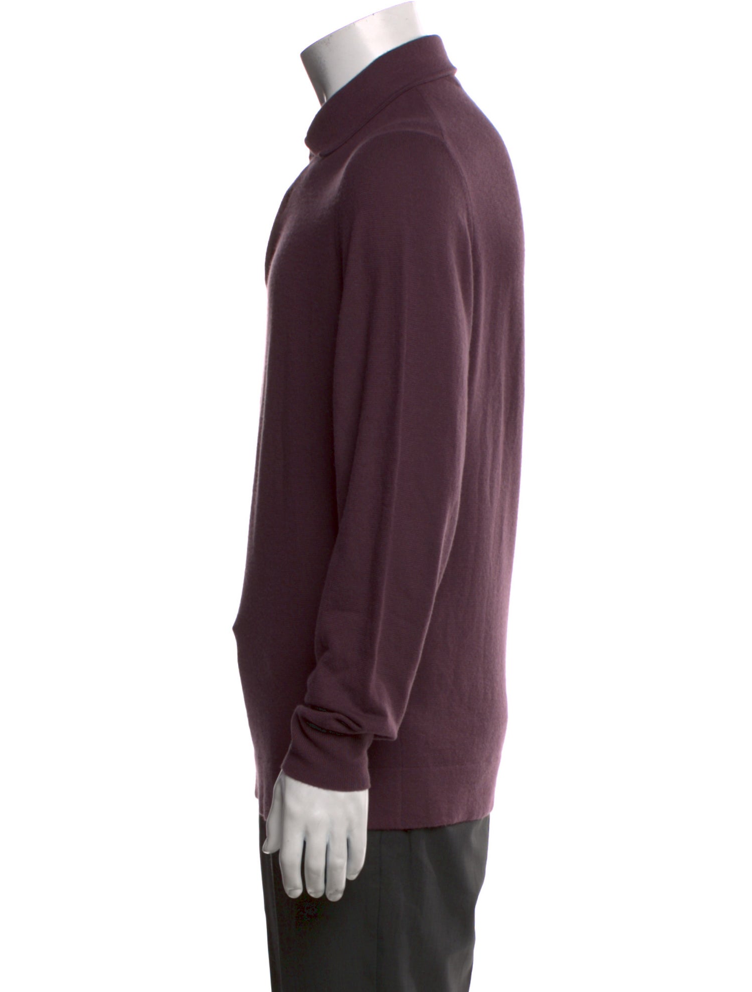 Loro Piana Mock Neck Long Sleeve Polo Sweater