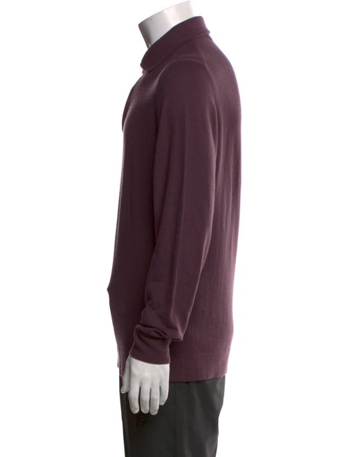 Loro Piana Mock Neck Long Sleeve Polo Sweater