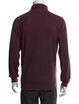 Loro Piana Mock Neck Long Sleeve Polo Sweater