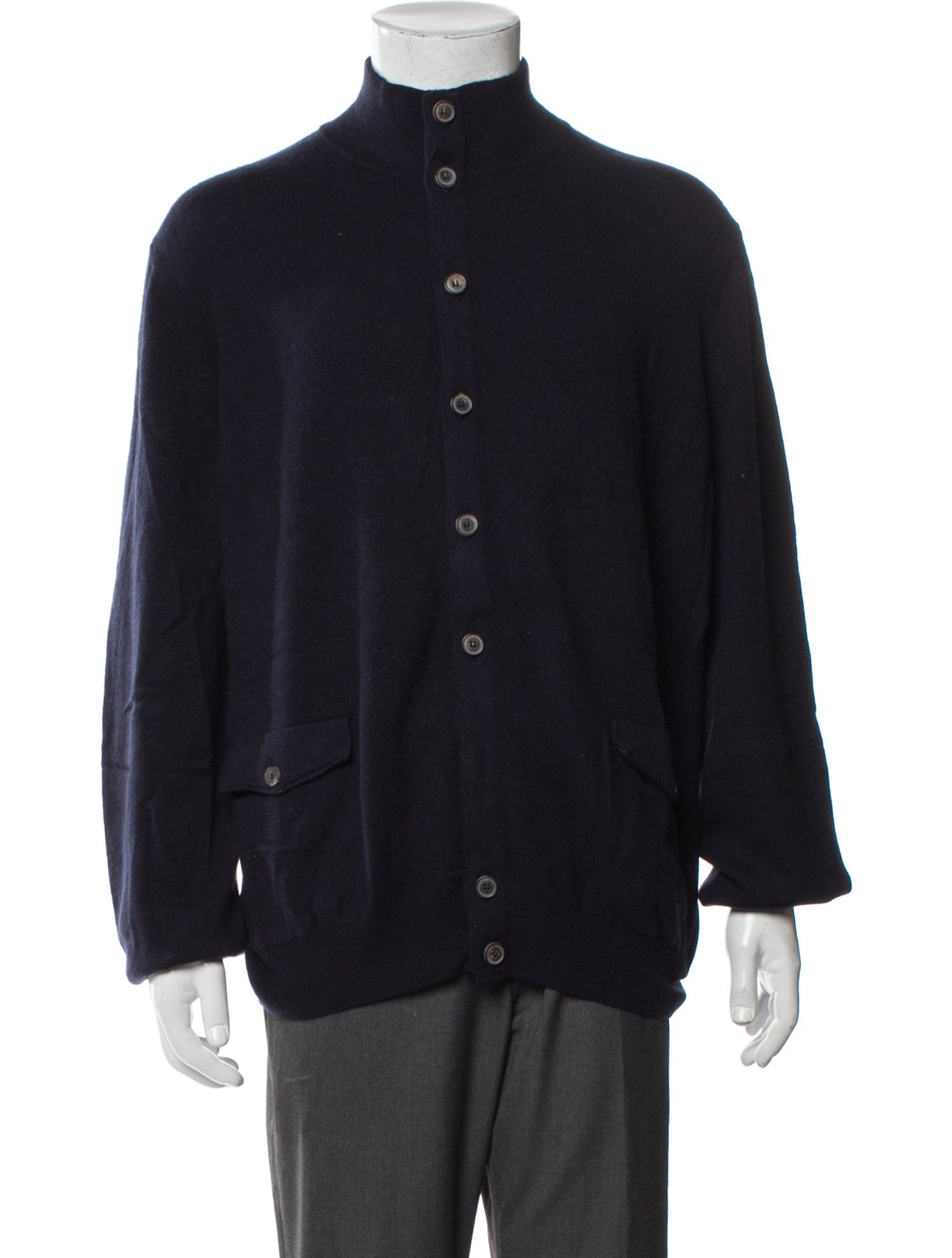 Loro Piana Cashmere Mock Neck Cardigan