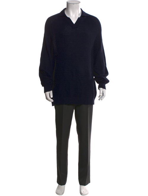 Loro Piana Silk V-Neck Polo Sweater