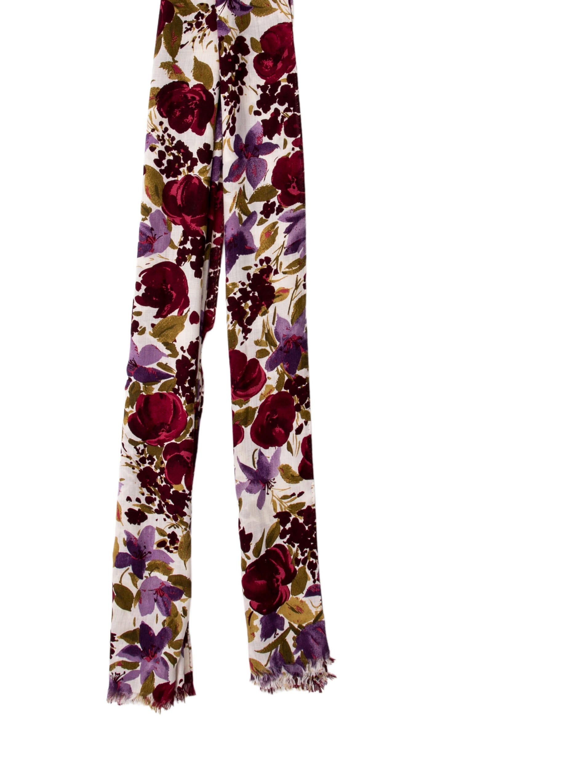 Loro Piana Cashmere Floral Print Scarf