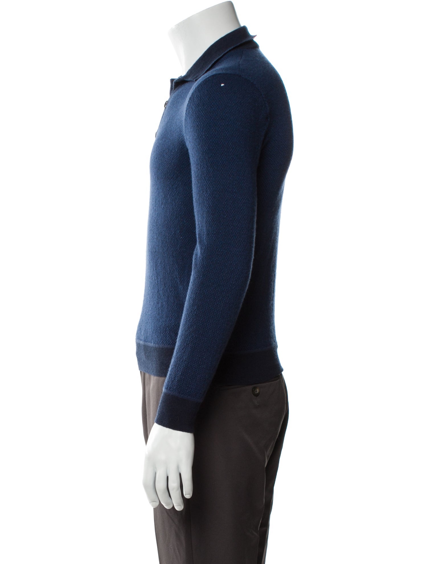 Loro Piana Cashmere Colorblock Pattern Polo Sweater