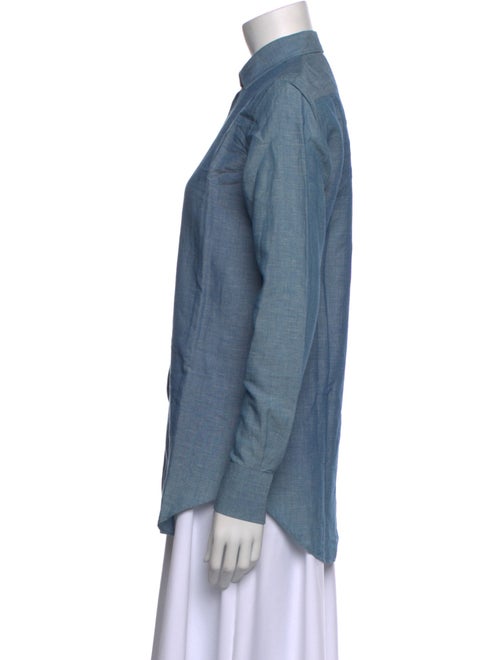 Loro Piana Linen Long Sleeve Button-Up Top