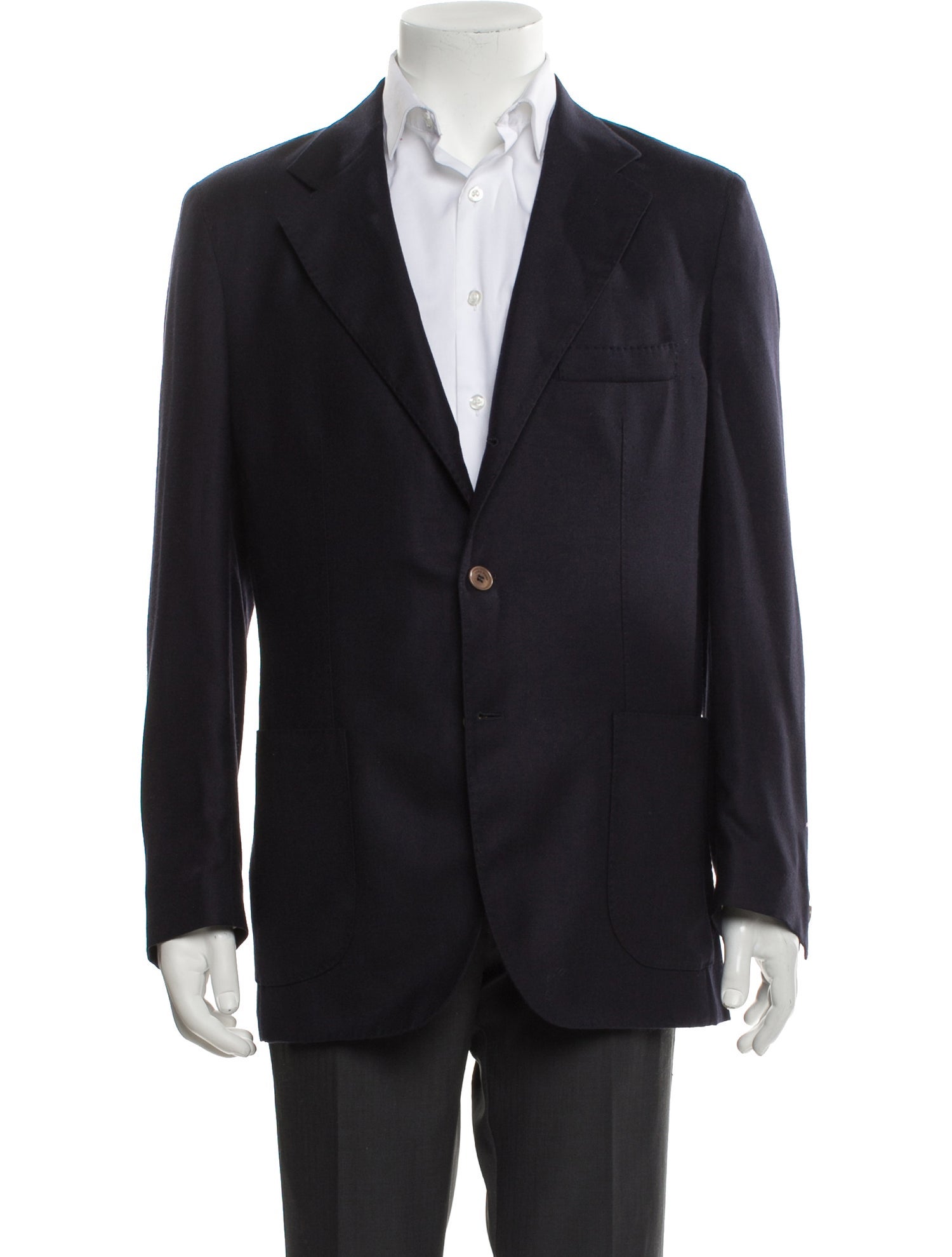 Loro Piana Cashmere Leather Trim Embellishment Blazer