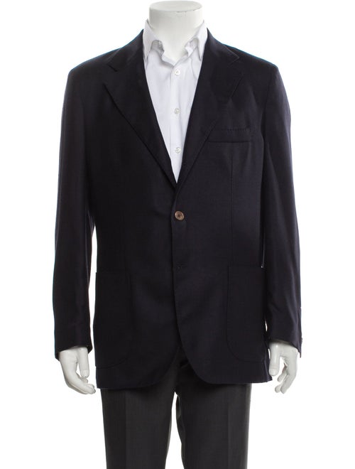 Loro Piana Cashmere Leather Trim Embellishment Blazer