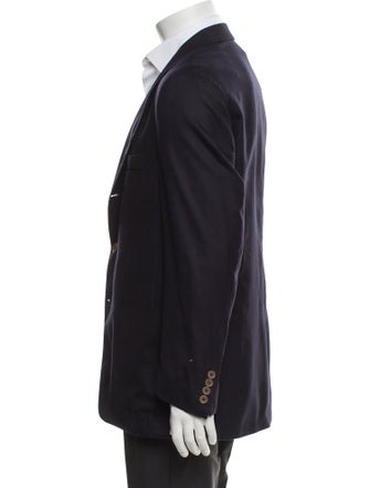 Loro Piana Cashmere Leather Trim Embellishment Blazer