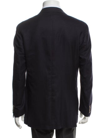 Loro Piana Cashmere Leather Trim Embellishment Blazer