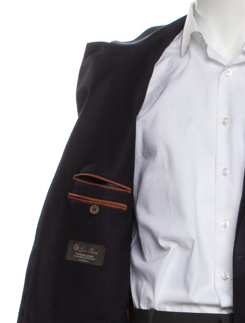 Loro Piana Cashmere Leather Trim Embellishment Blazer