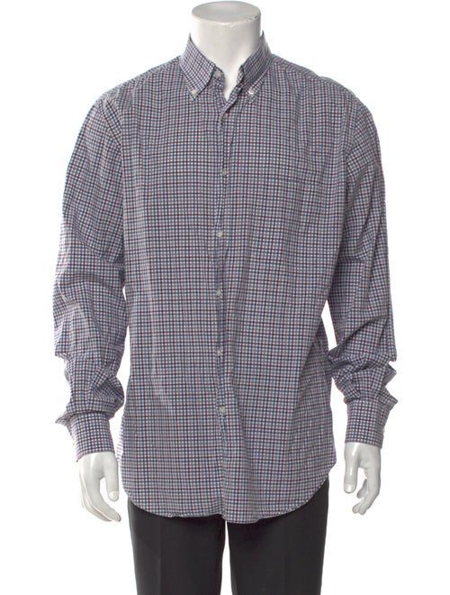 Loro Piana Plaid Print Long Sleeve Dress Shirt