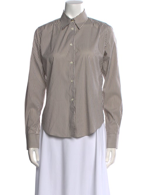 Loro Piana Striped Long Sleeve Button-Up Top