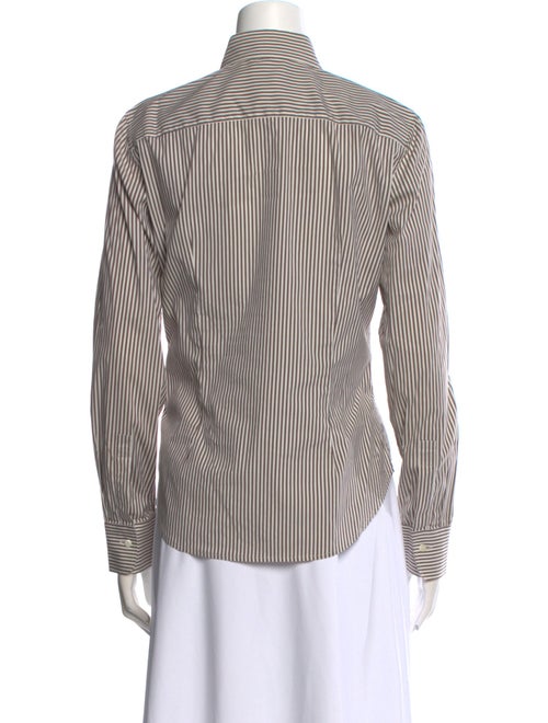 Loro Piana Striped Long Sleeve Button-Up Top