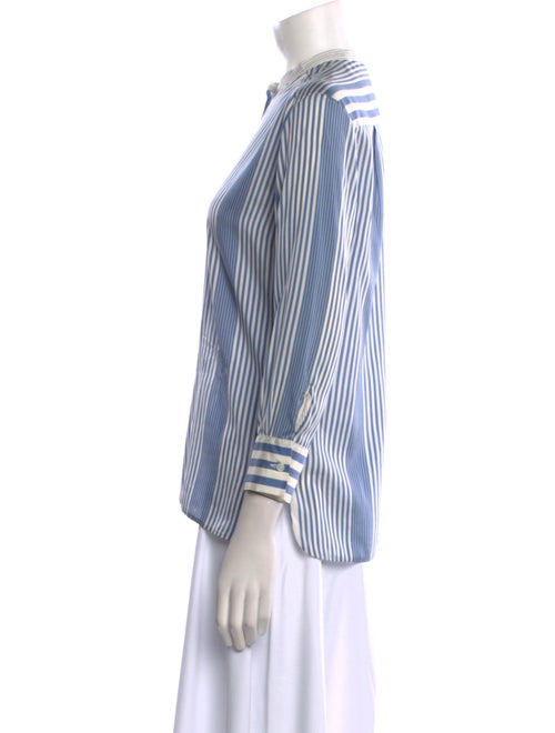 Loro Piana Silk Striped Button-Up Top