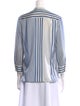 Loro Piana Silk Striped Button-Up Top