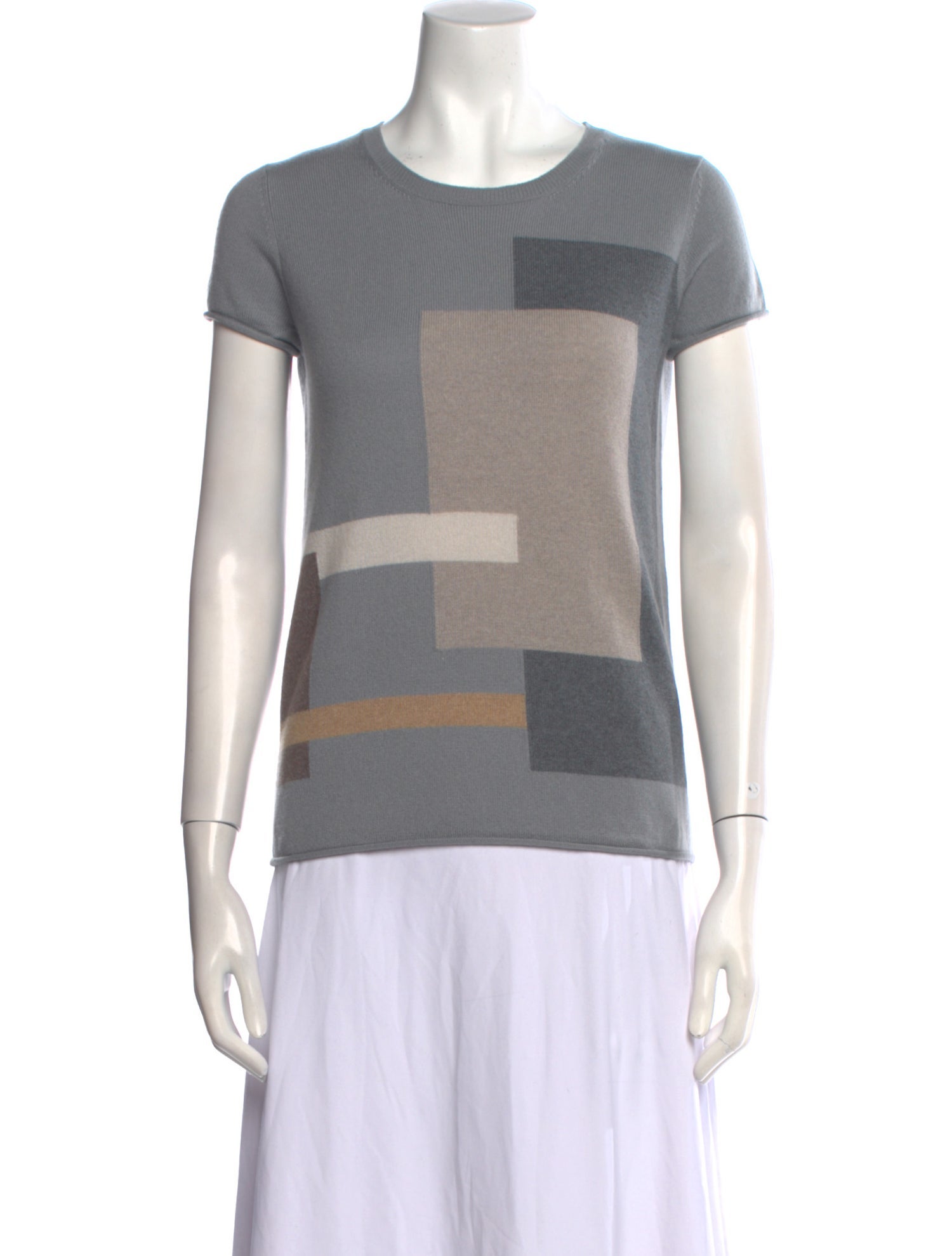 Loro Piana Baby Cashmere Colorblock Pattern Sweater