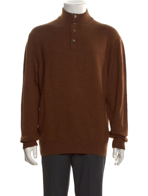 Loro Piana Cashmere Mock Neck Polo Sweater