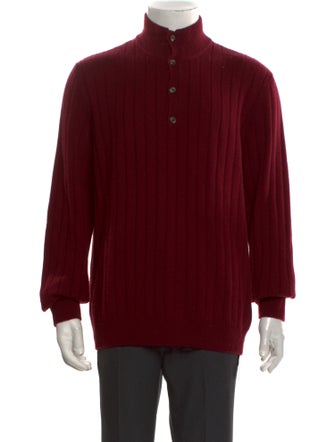 Loro Piana Cashmere Mock Neck Polo Sweater