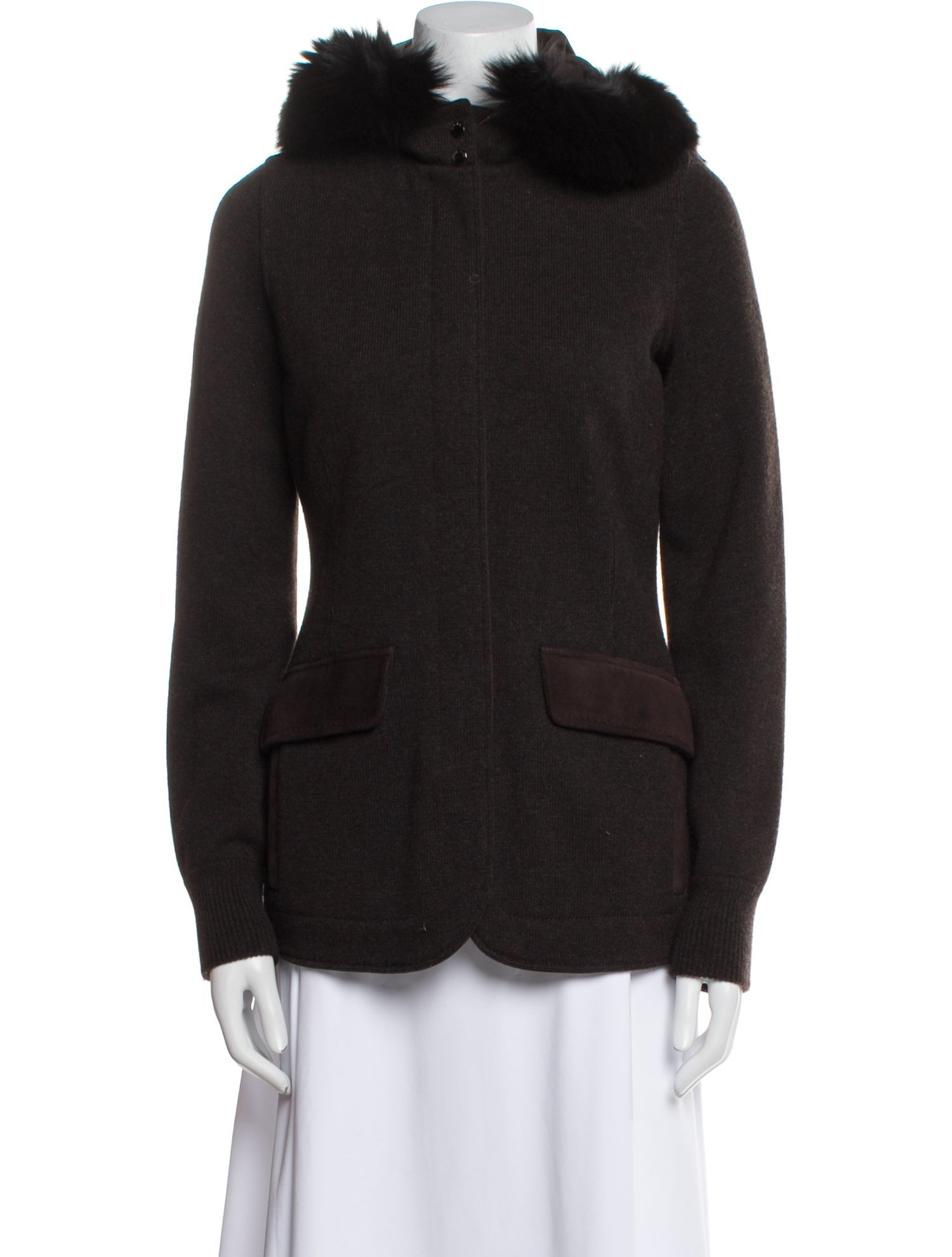 Loro Piana Fox Fur-Trimmed Cashmere Utility Jacket