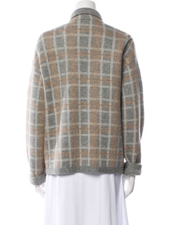 Loro Piana Cashmere Plaid Print Evening Jacket