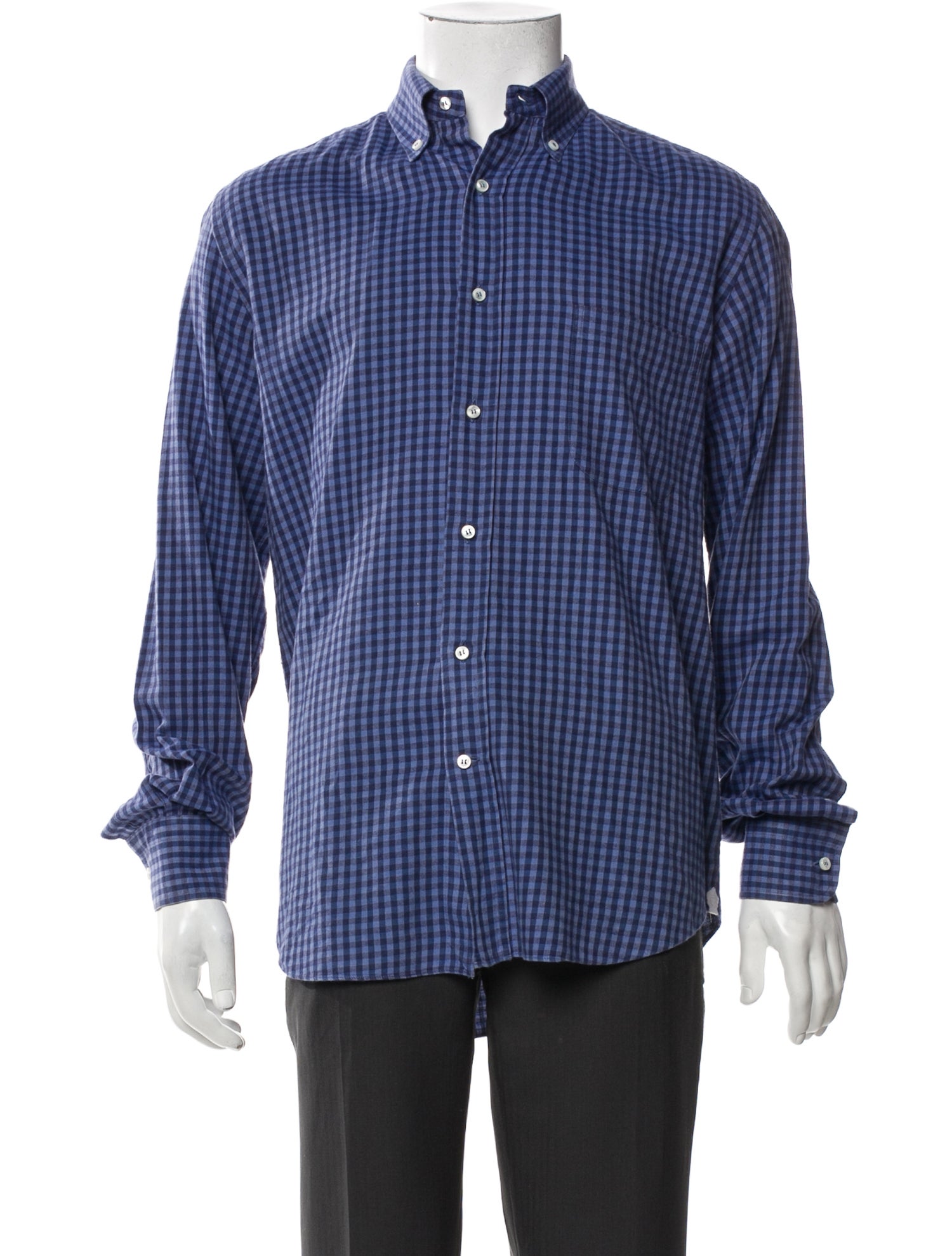 Loro Piana Plaid Print Long Sleeve Shirt