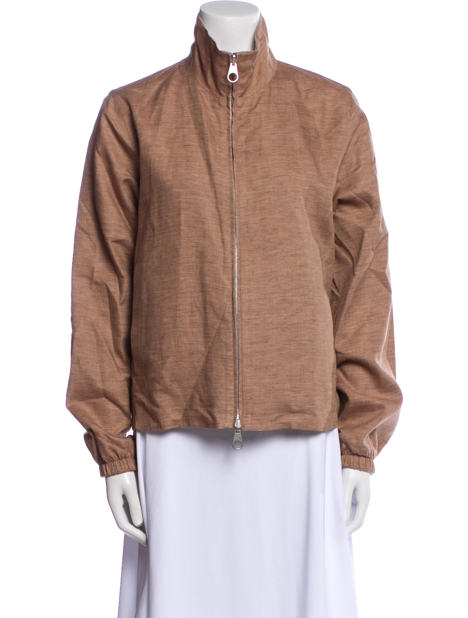 Loro Piana Bomber Linen Faux Fur Jacket