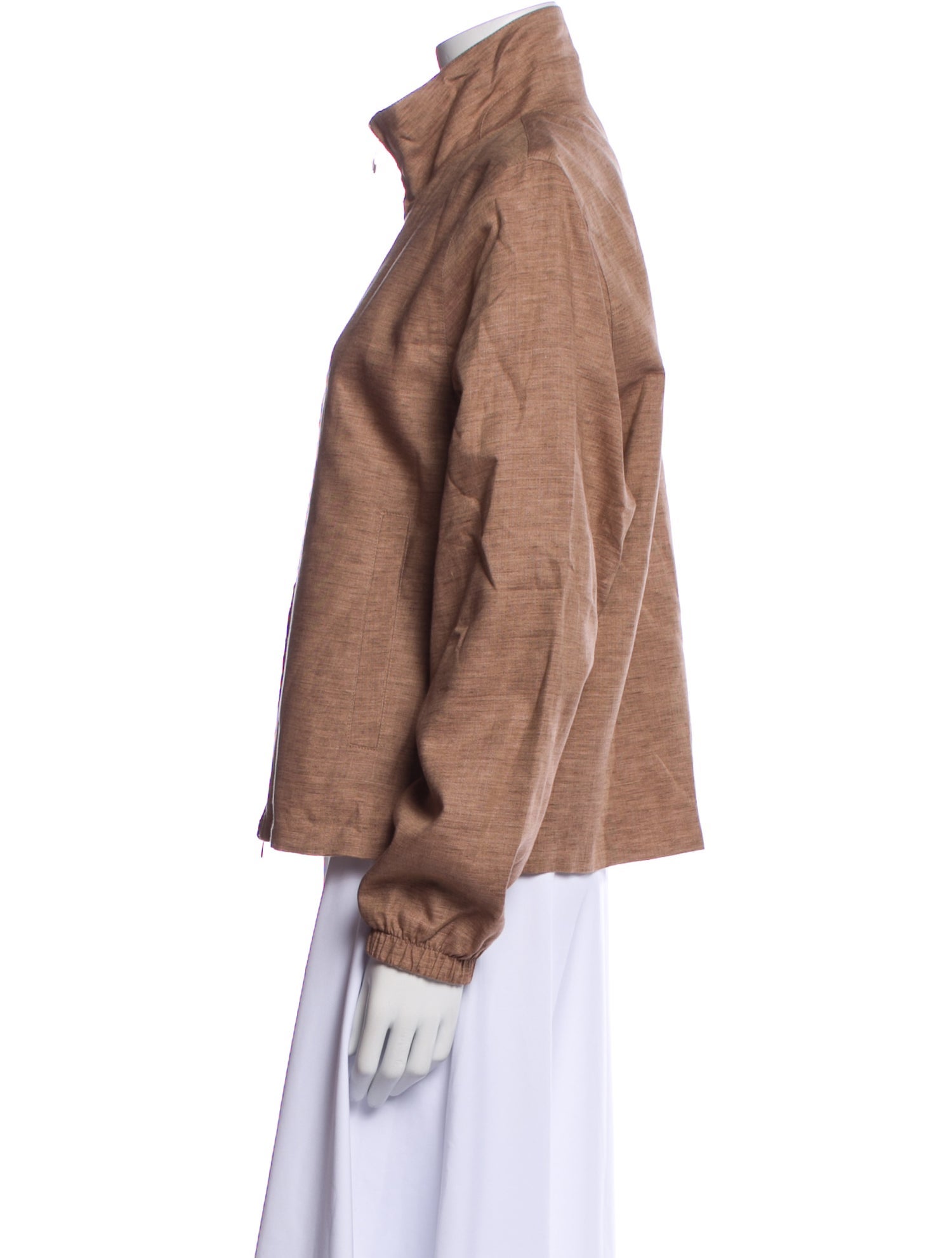 Loro Piana Bomber Linen Faux Fur Jacket