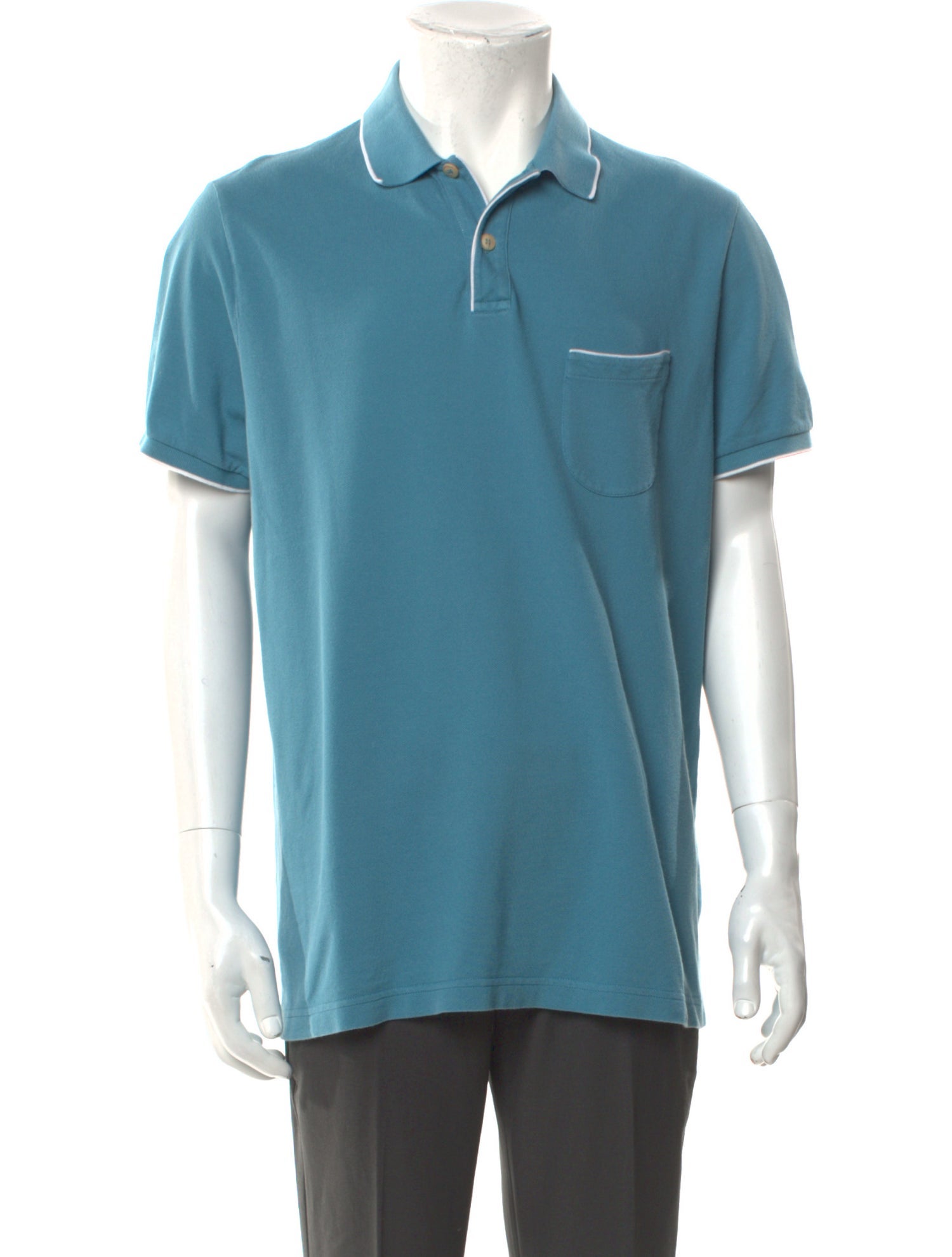 Loro Piana Striped Collar Polo Shirt