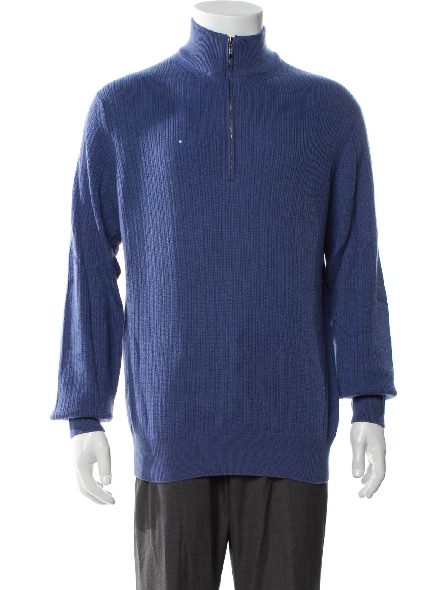 Loro Piana Cashmere Mock Neck Polo Sweater