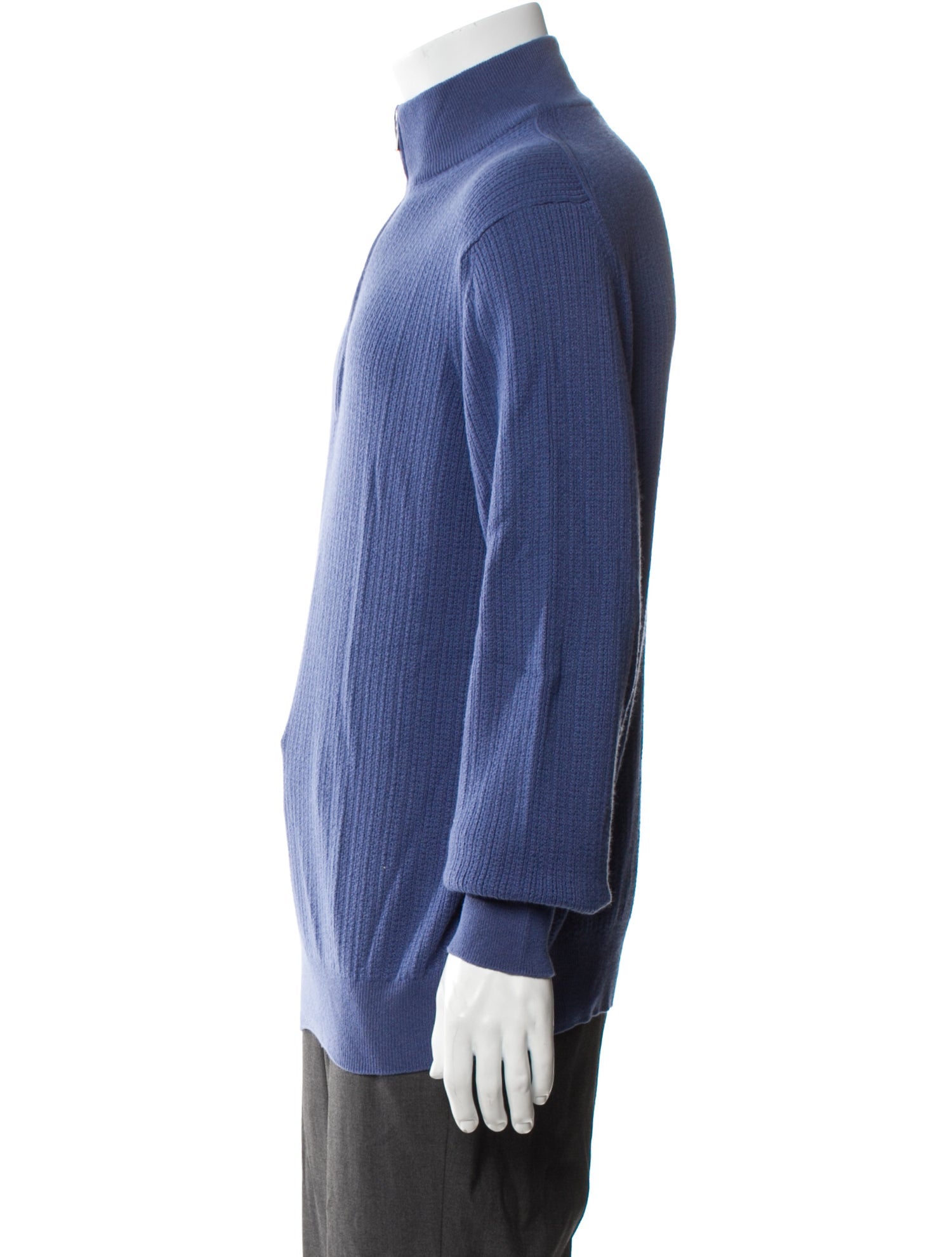 Loro Piana Cashmere Mock Neck Polo Sweater