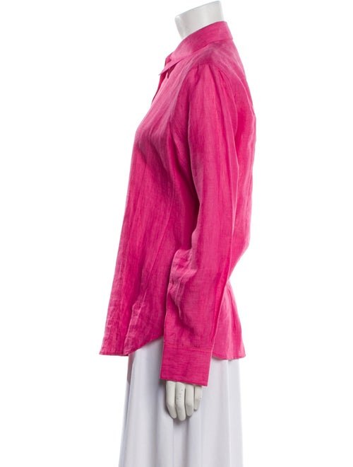 Loro Piana Linen Long Sleeve Button-Up Top