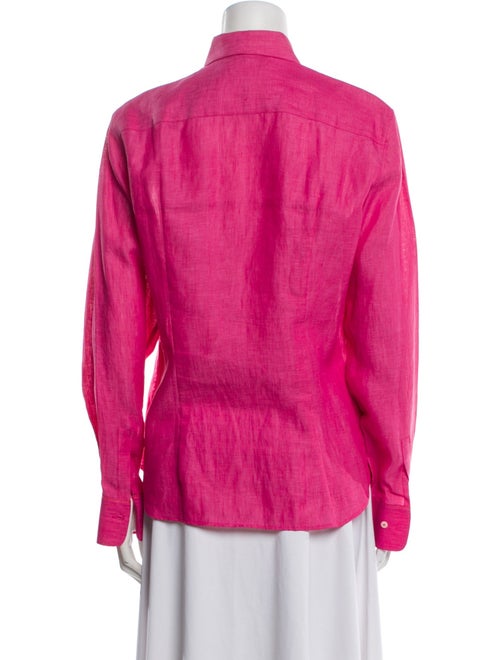 Loro Piana Linen Long Sleeve Button-Up Top