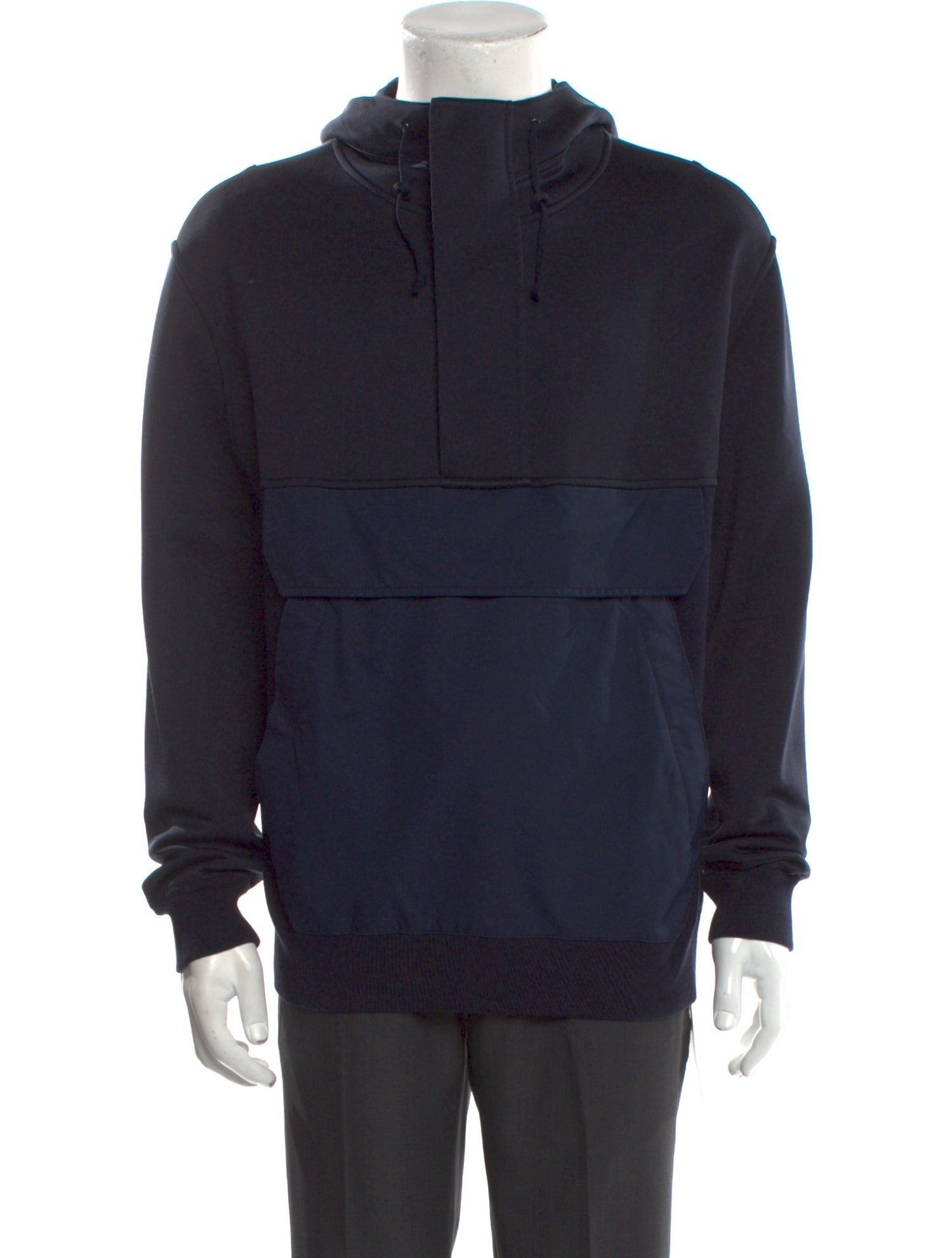 Loro Piana Colorblock Pattern Mock Neck Hoodie