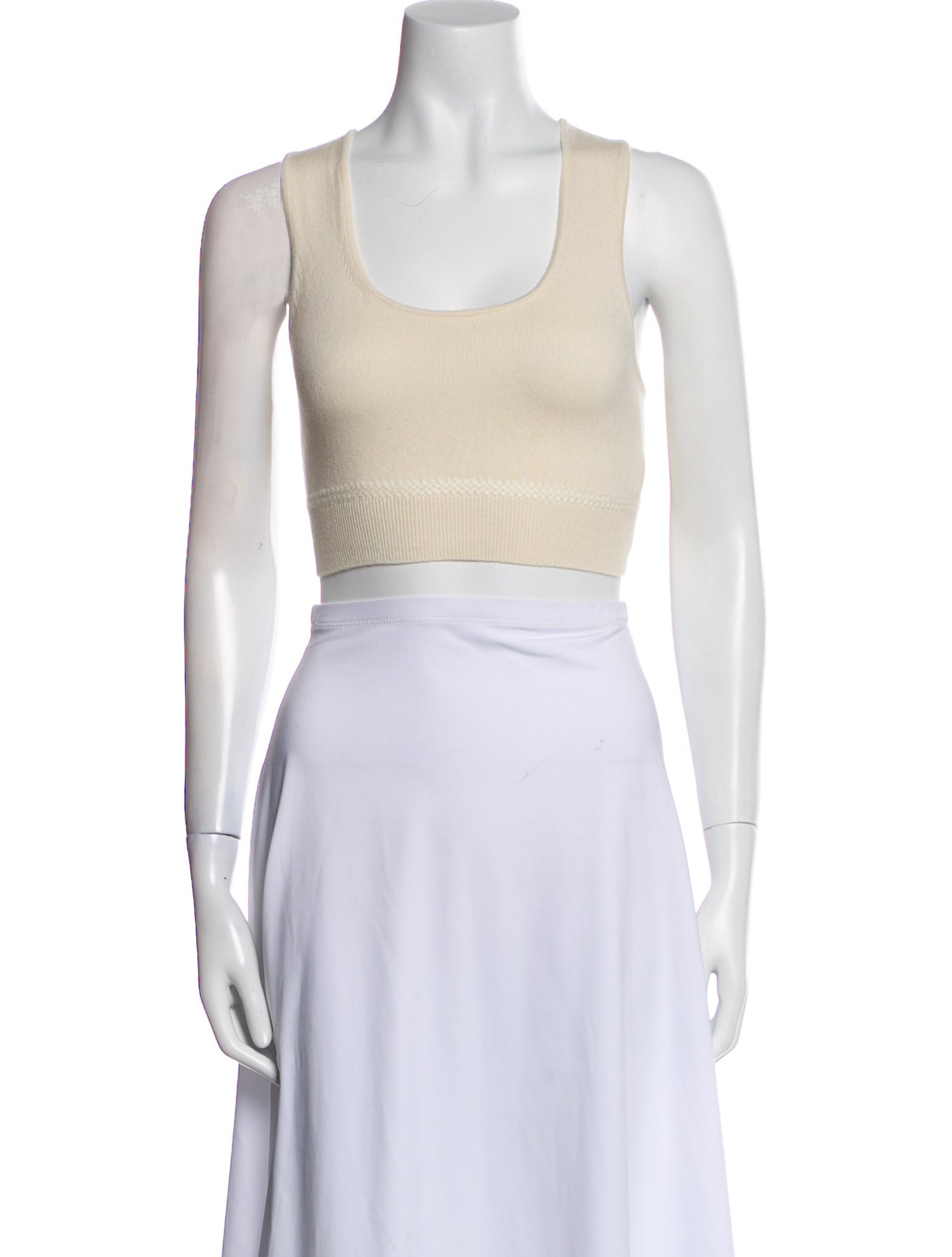 Loro Piana Baby Cashmere Scoop Neck Crop Top