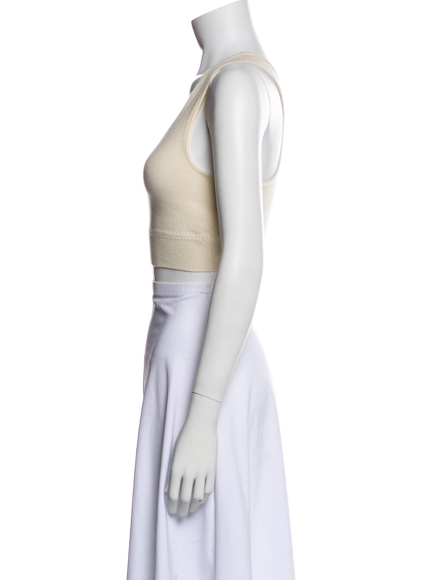 Loro Piana Baby Cashmere Scoop Neck Crop Top