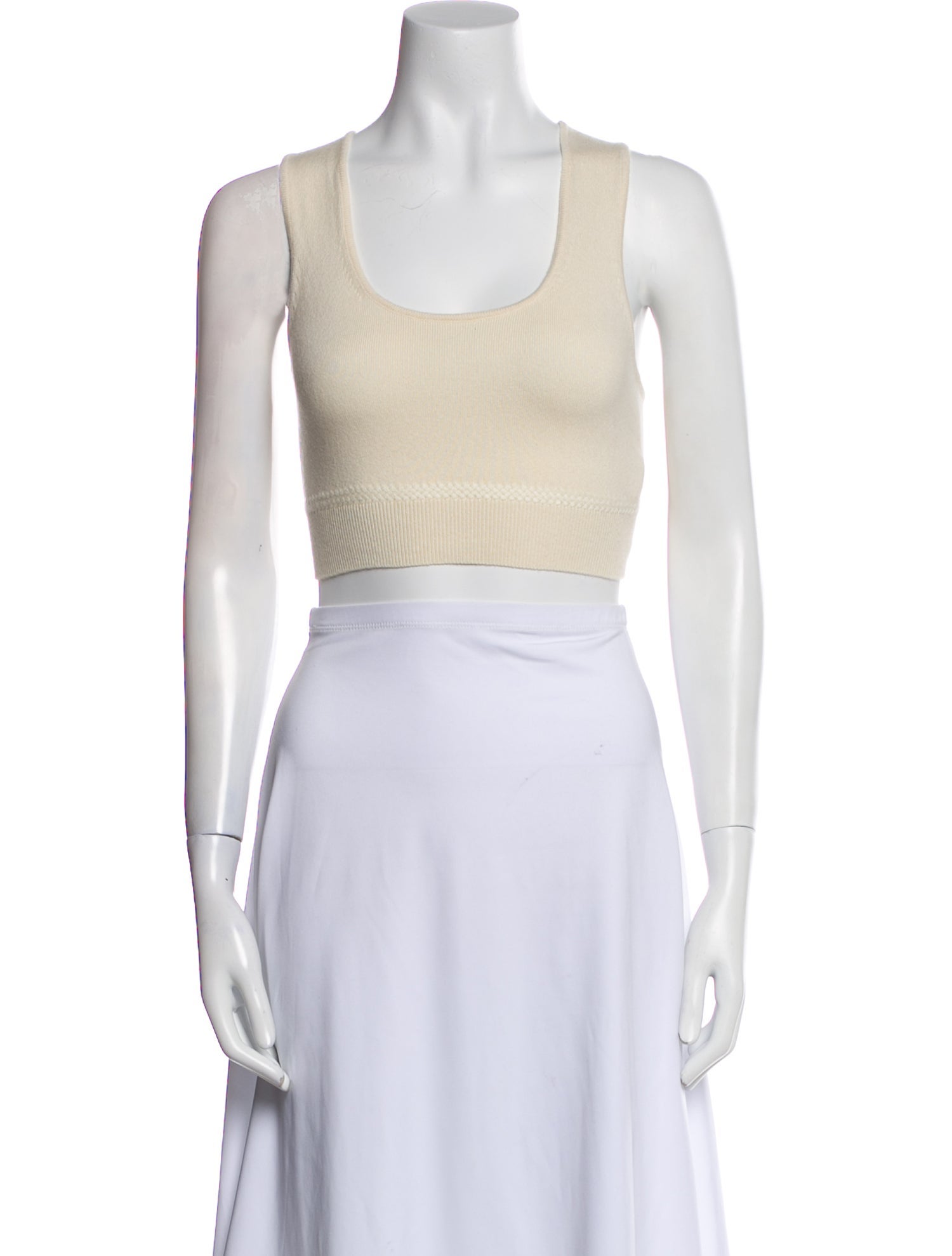 Loro Piana Baby Cashmere Scoop Neck Crop Top
