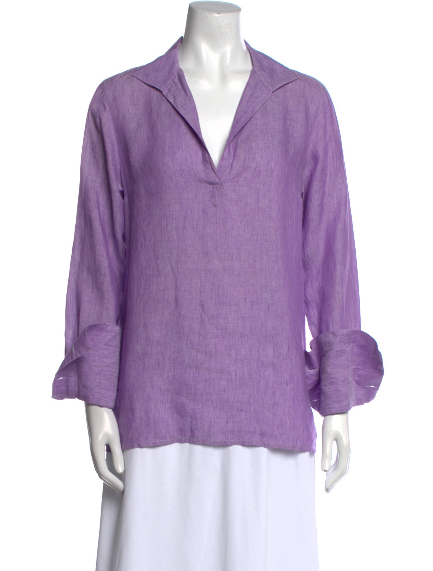 Loro Piana Linen V-Neck Blouse