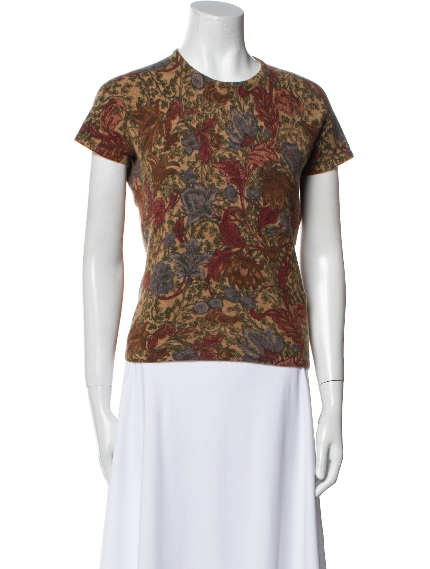 Loro Piana Cashmere Floral Print Sweater
