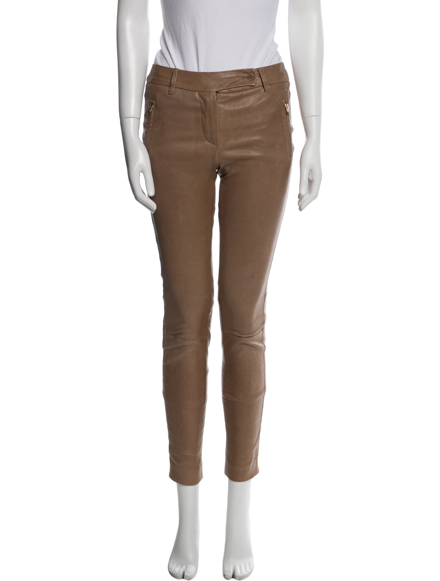 Loro Piana Leather Skinny Leg Pants
