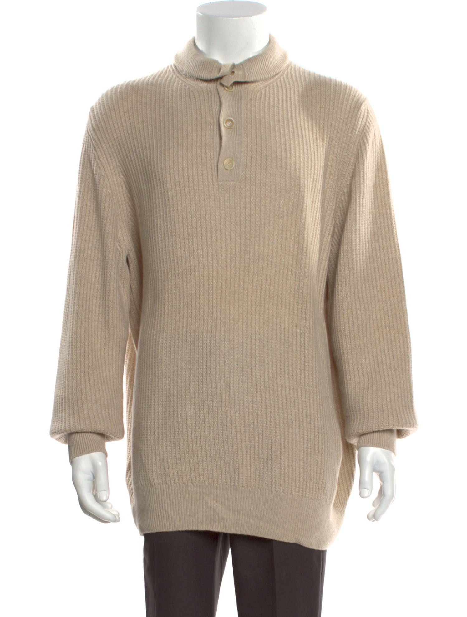 Loro Piana Baby Cashmere Mock Neck Polo Sweater
