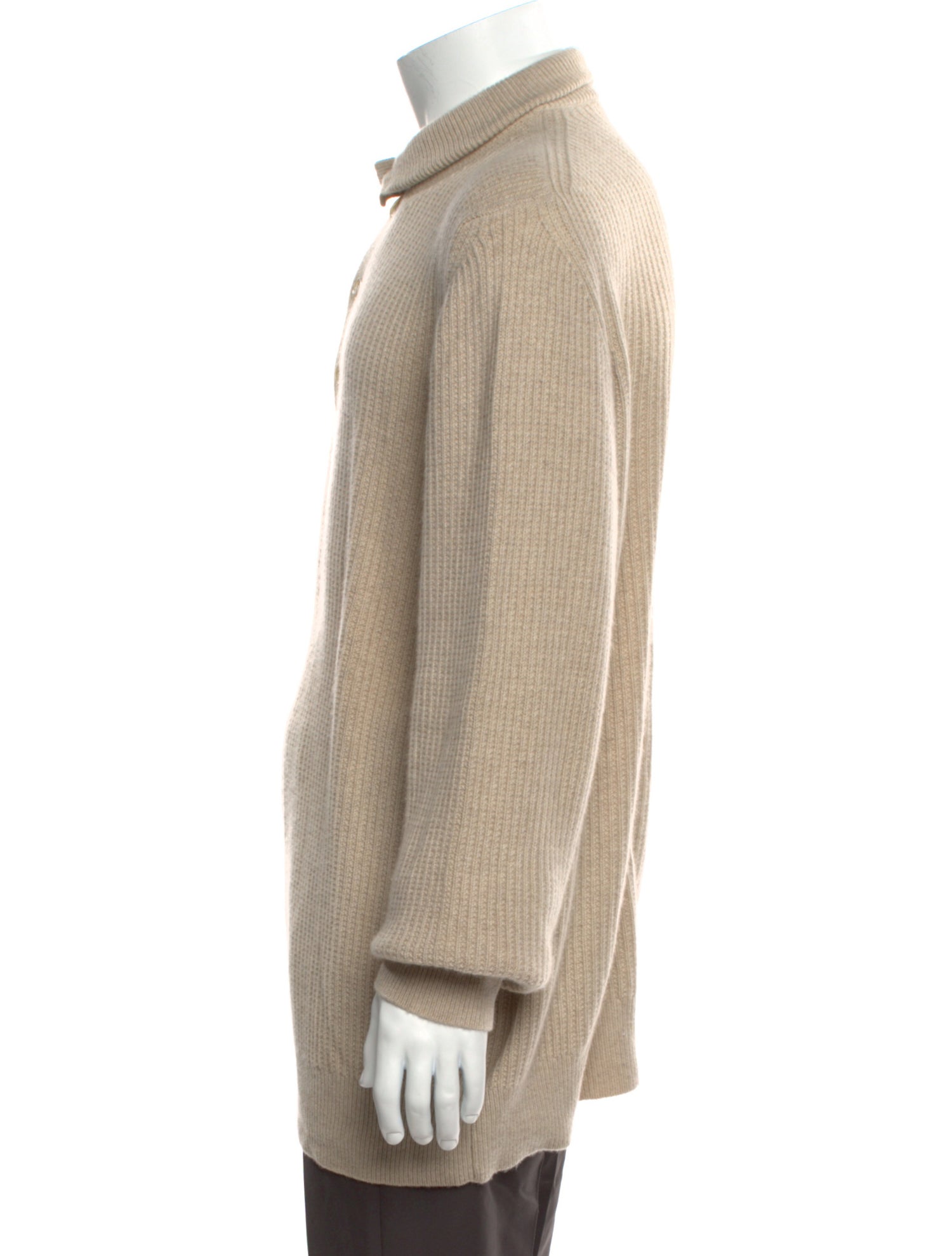 Loro Piana Baby Cashmere Mock Neck Polo Sweater