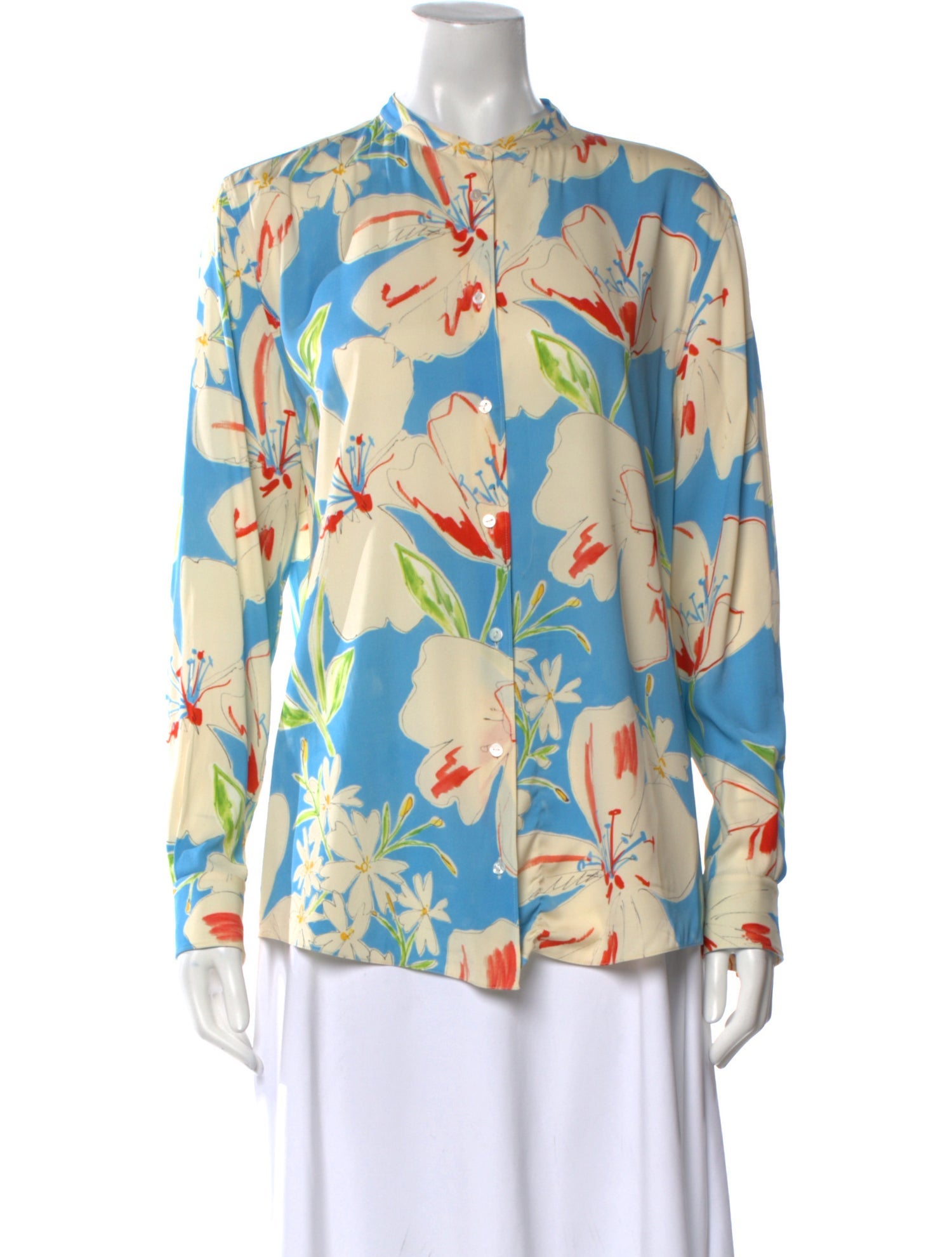 Loro Piana Silk Floral Print Blouse