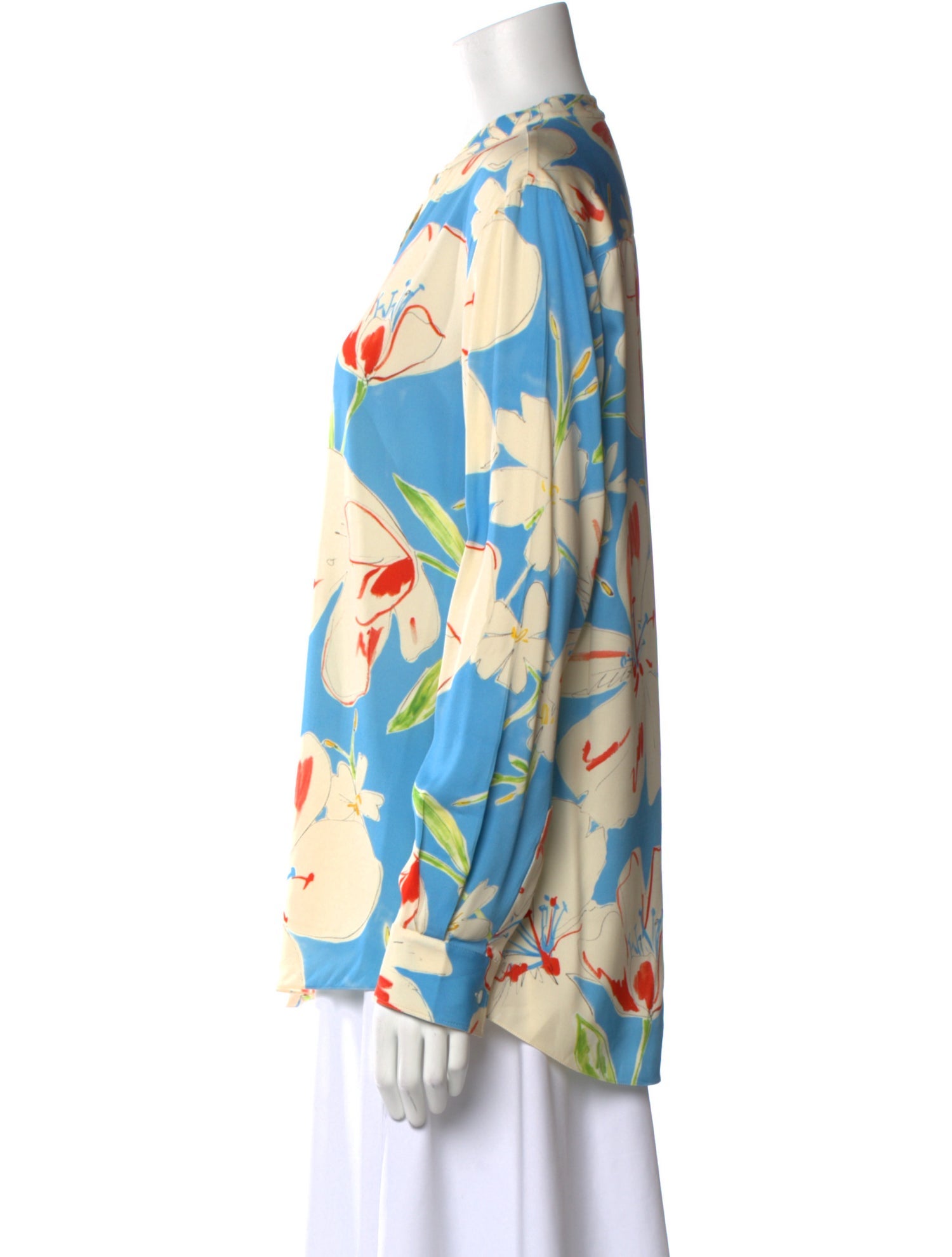 Loro Piana Silk Floral Print Blouse