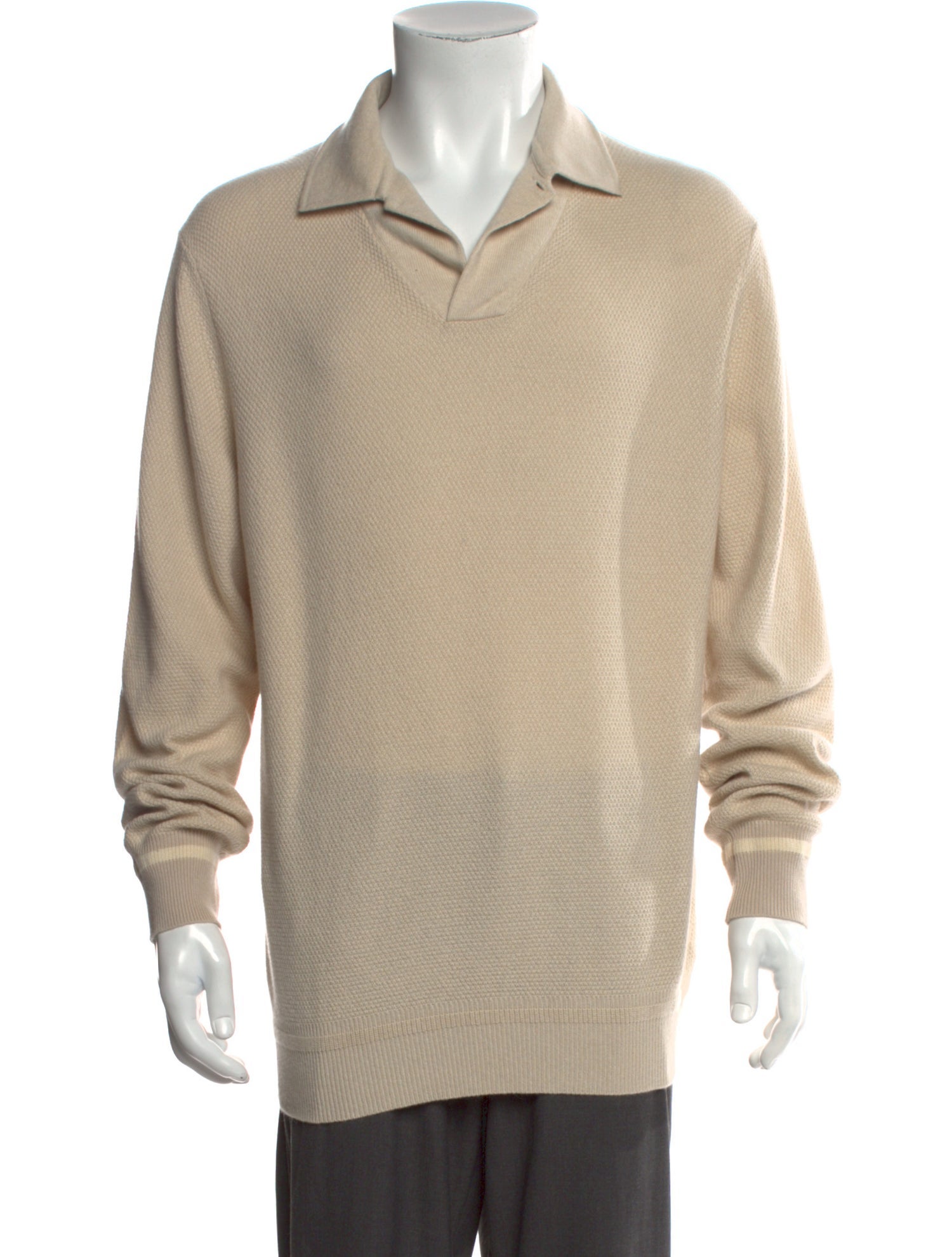Loro Piana Baby Cashmere V-Neck Polo Sweater