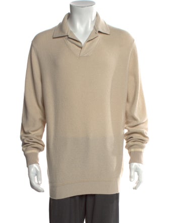 Loro Piana Baby Cashmere V-Neck Polo Sweater