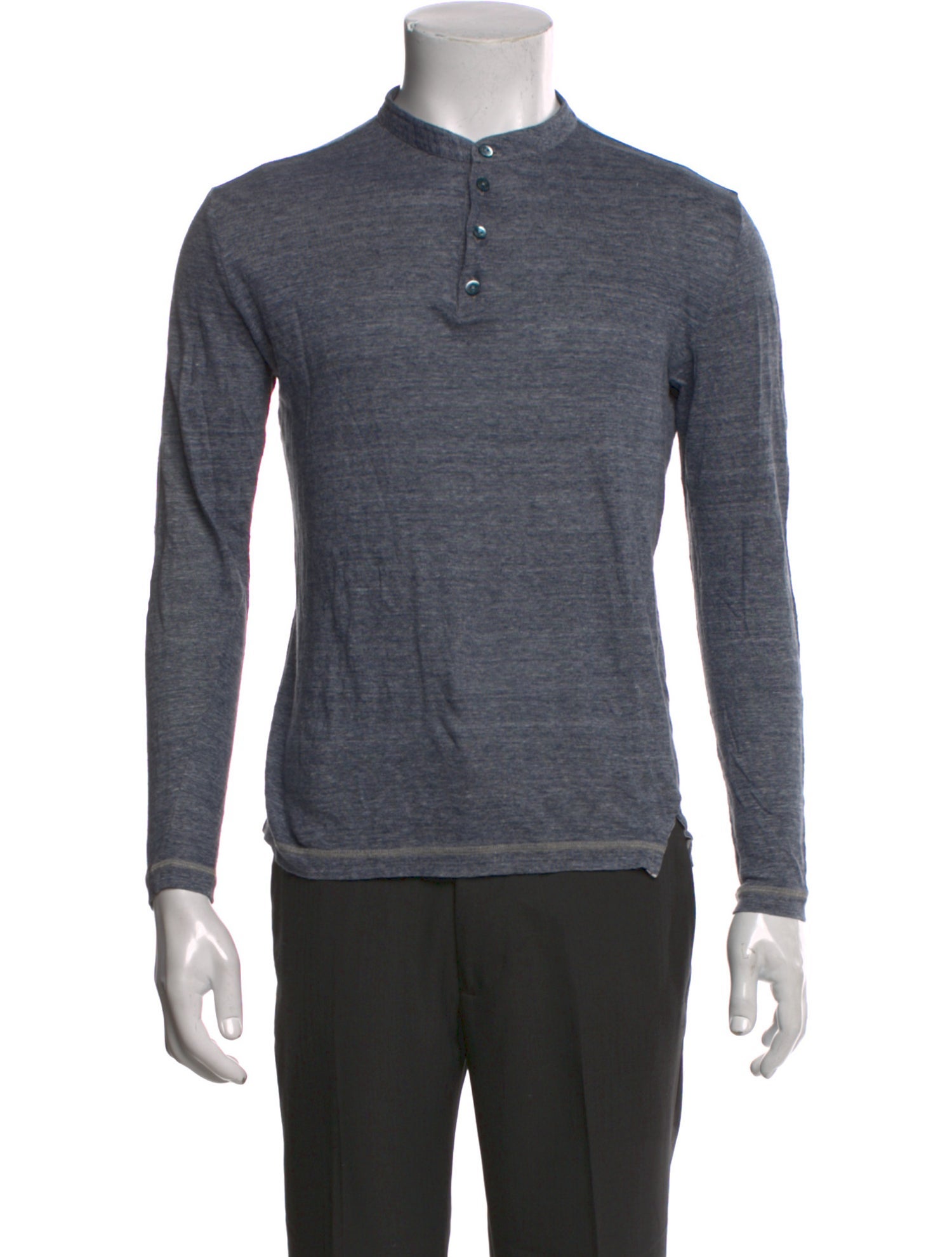 Loro Piana Linen Mock Neck Polo Sweater